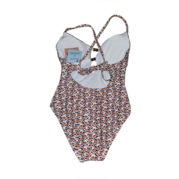 Womens Shade And Shore,Stylish Patterned One-Piece Swimsuit, Small, NWT!!! - Picture 3 of 4